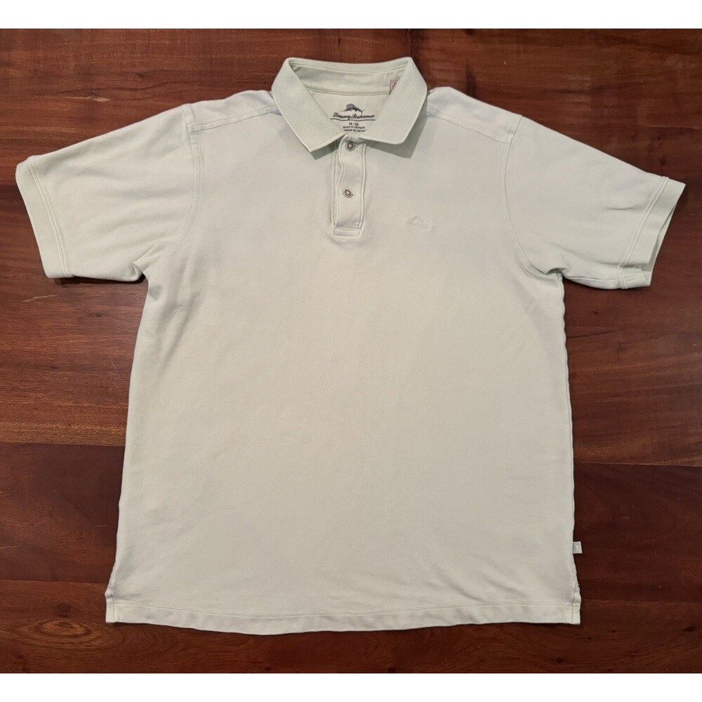 Tommy Bahama Mens Mint Green Short Sleeve Preppy Polo Casual Beach Sz Medium M